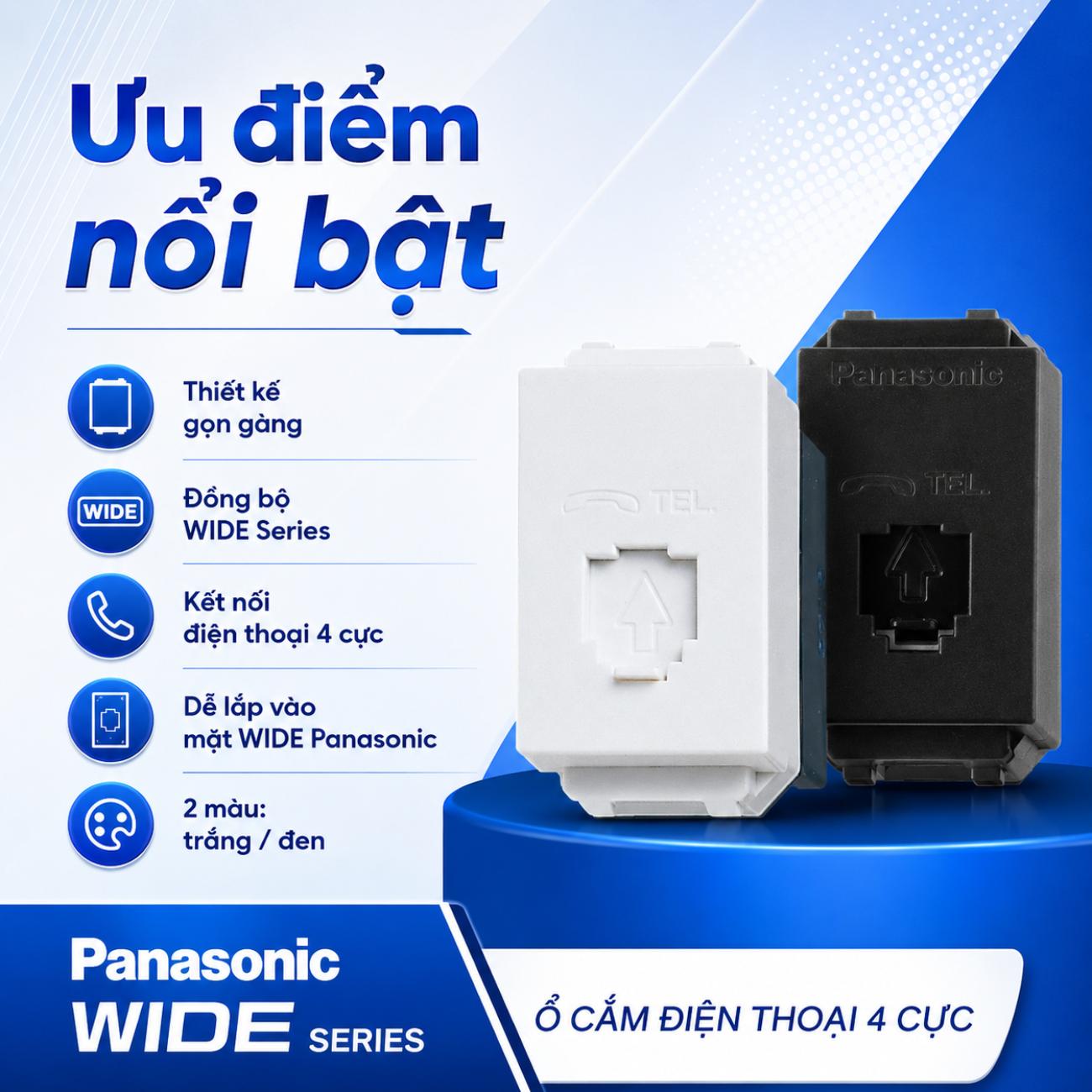 Ổ cắm điện thoại 4 cực Panasonic WIDE Series
